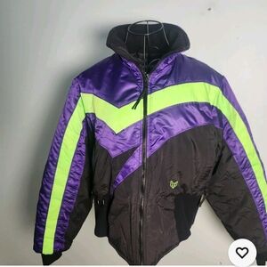 Vtg 80s 90s FoxPoint USA Neon Colorblock Ski Jacket Women’s M Retro Union Made